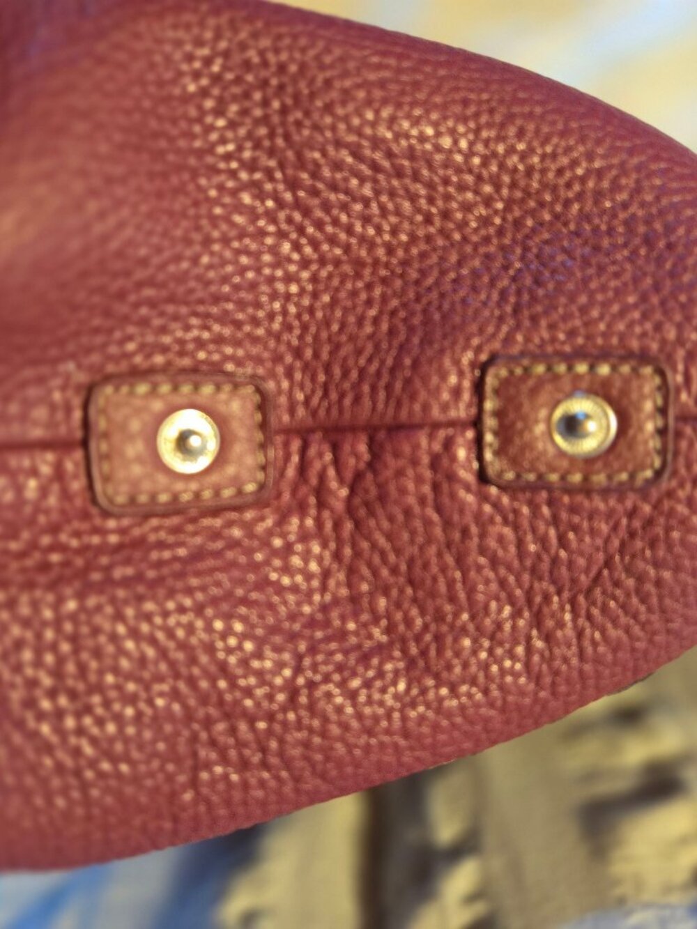 BANDOLINO eggplant coloured leather bag - Picture 5 of 12